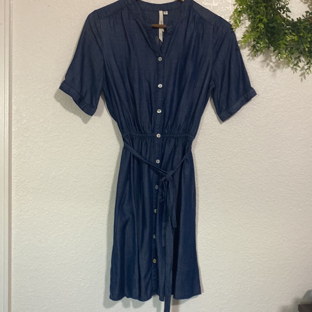 Beatrix Denim Look Shirt Dress Short Sleeve